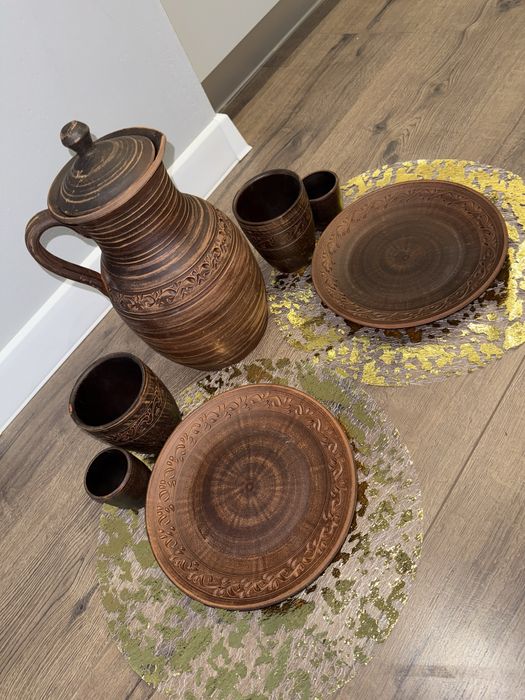 Глиняний набір посуду 2 персони