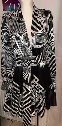 Gil Santucci sukienka biało czarna rozmiar 38