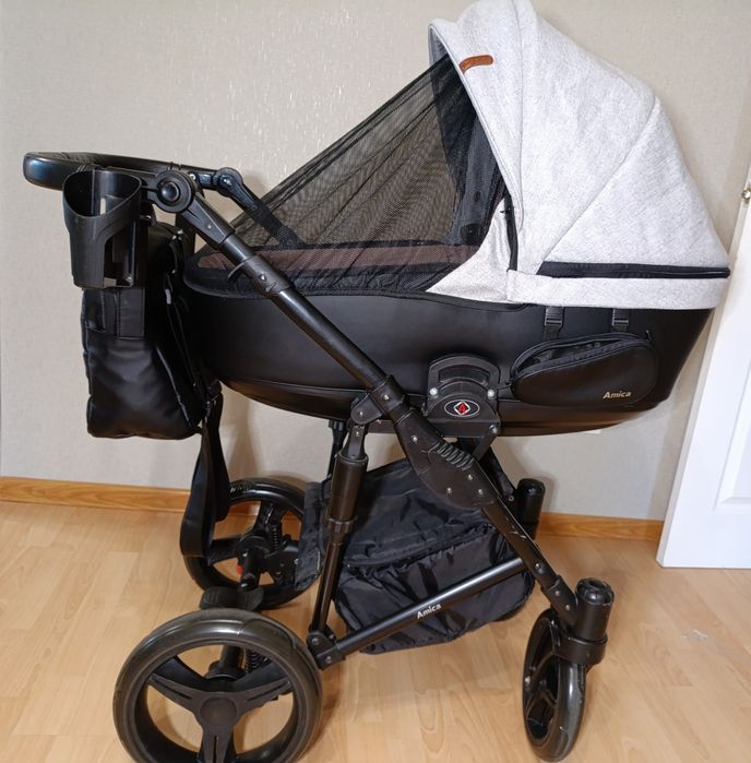 Продам коляску 2в1 angelina amica сірий колір люлька, прогулка