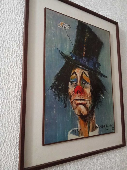 Quadro Palhaço - em bom estado