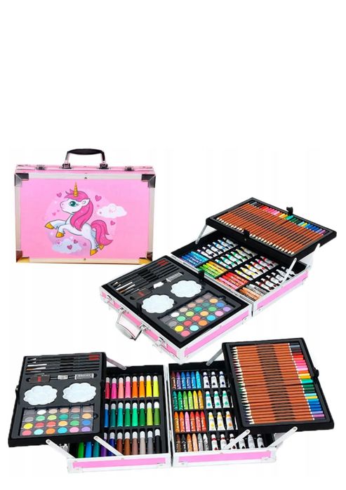 Набір для малювання в валізці «Единоріг» 145 предметів Рожевий