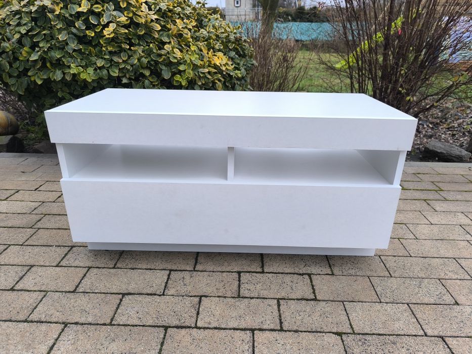 Nowa Szafka pod TV z oświetleniem LED, biała, 80x35x40 RTV biala