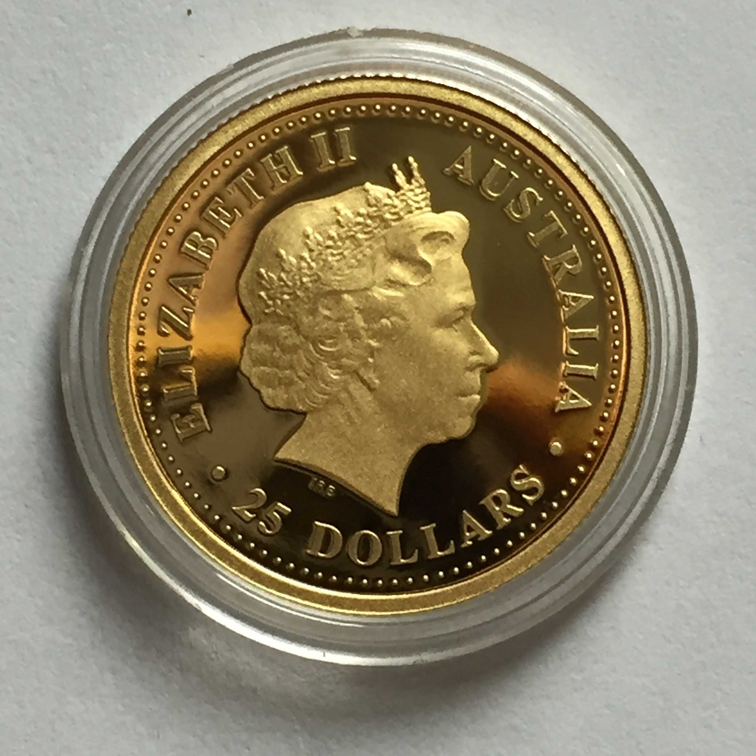 Золотая монета Австралии 25 $ Год Собаки 1/4 OZ(7.78 г.) 2006 г. ПРУФ