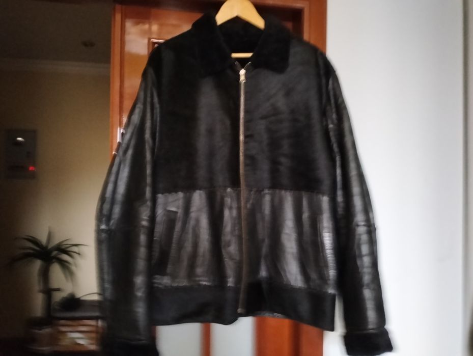 Дублянки чоловіча з натуральної шкіри та вовни,двостороння