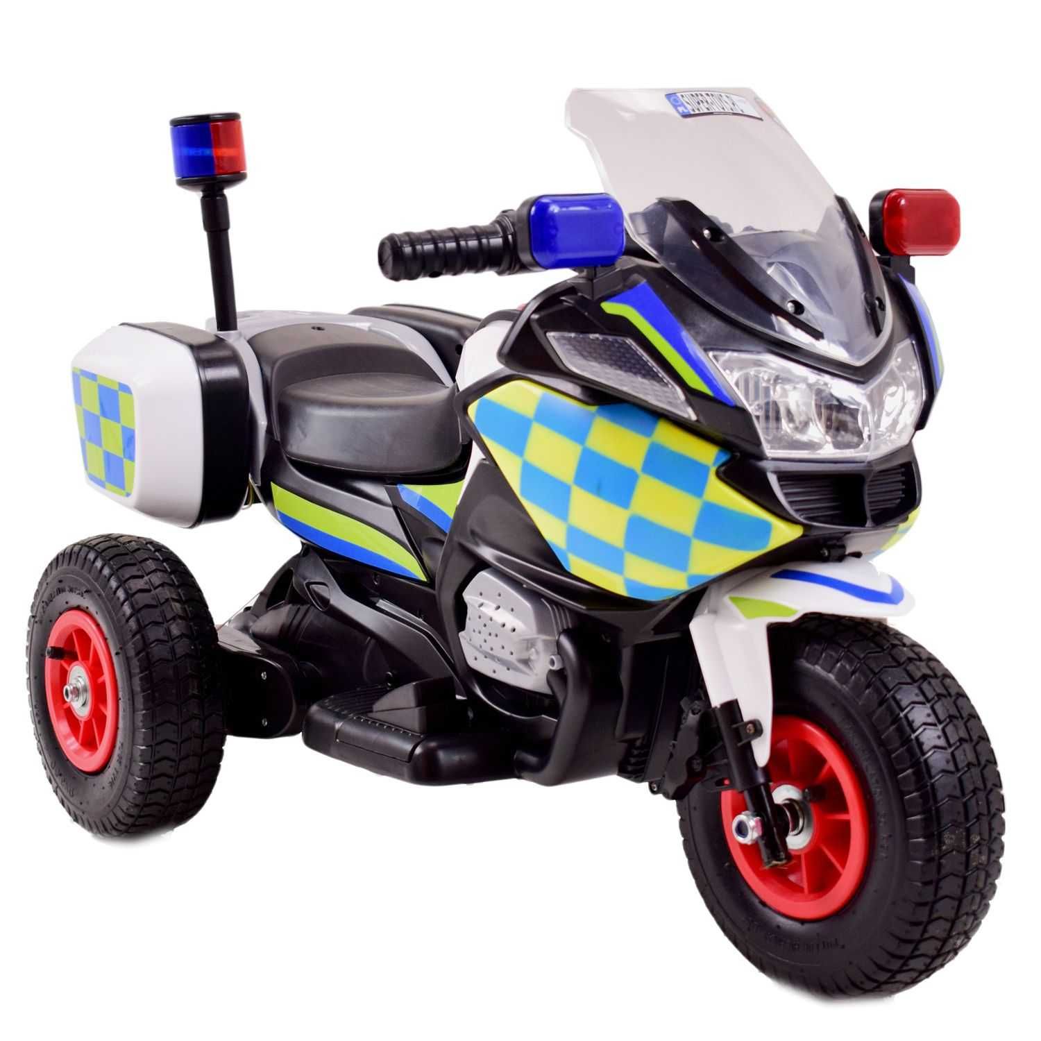 Motor policyjny z kogutem , Pompowane koła, dźwięki, 2 silniki ZAK2077