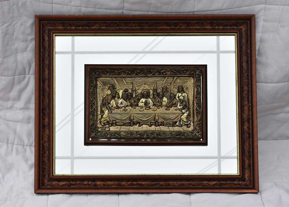 Quadro "Última Ceia" em prata