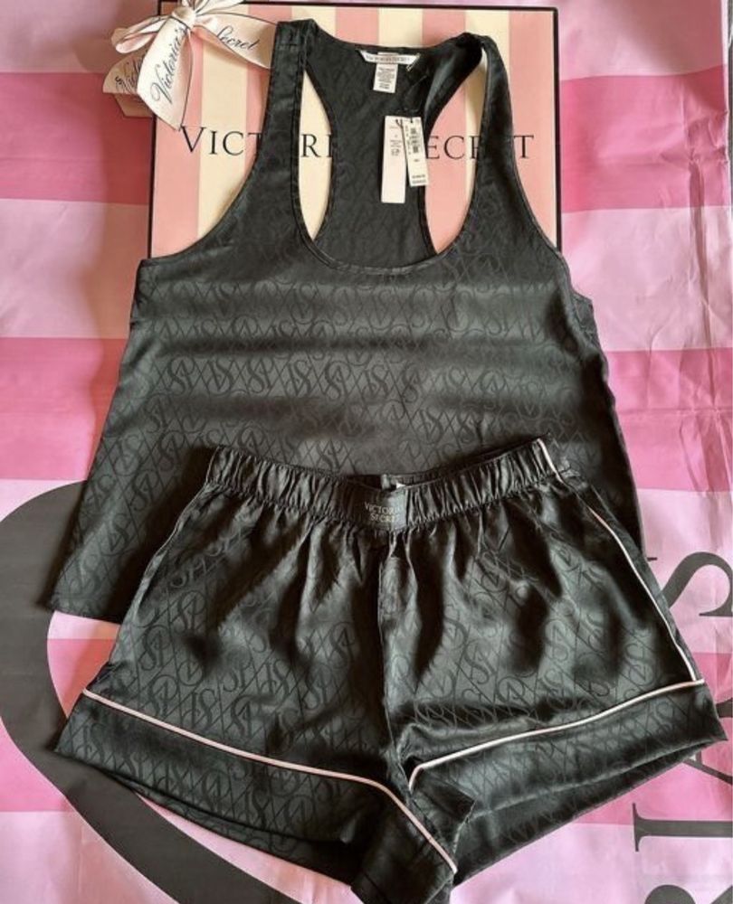 Піжама сатинова фланелева Victoria’s Secret  пижама Вікторія Сікрет