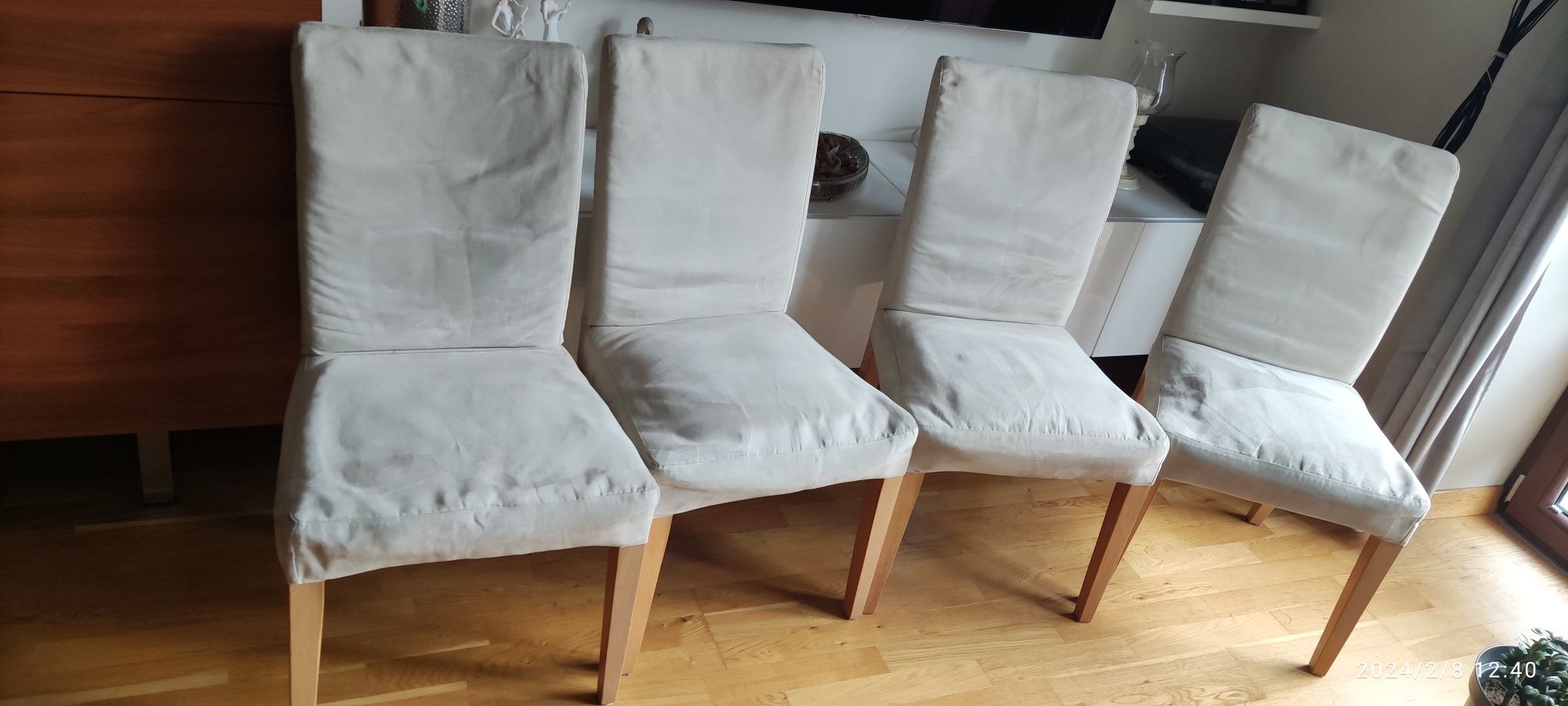 Krzesła Ikea Henriksdal 4 szt + pokrowce