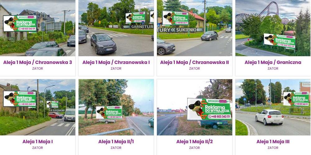 Reklama Billboard Zator Energylandia Wydruk montaż oświetlenie