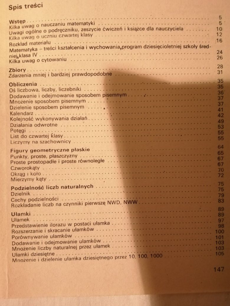 Matematyka 4 - poradnik dla nauczyciela.