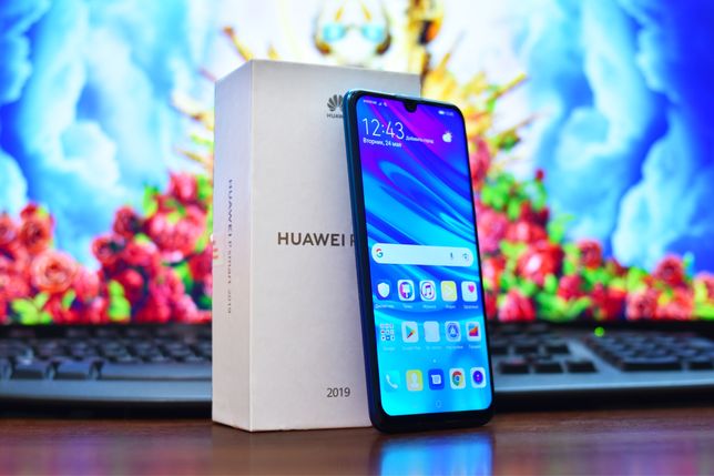 Huawei P Smart 2019 Aurora Blue / Стекло / Чехол