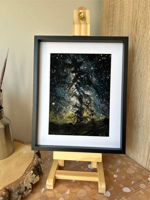 Droga Mleczna, obraz filcowany na sucho, ozdoba, kosmos, gwiazdy