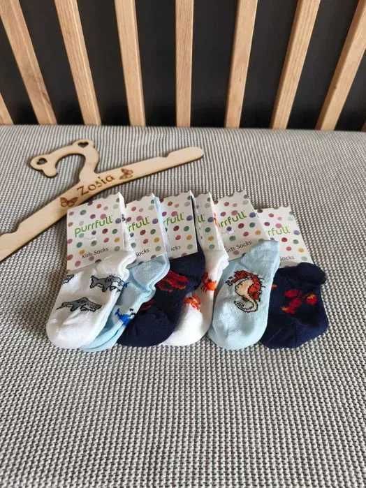 Skarpetki dziecięce niemowlęce 15-18 rybki morskie zwierzęta nowe 6pak