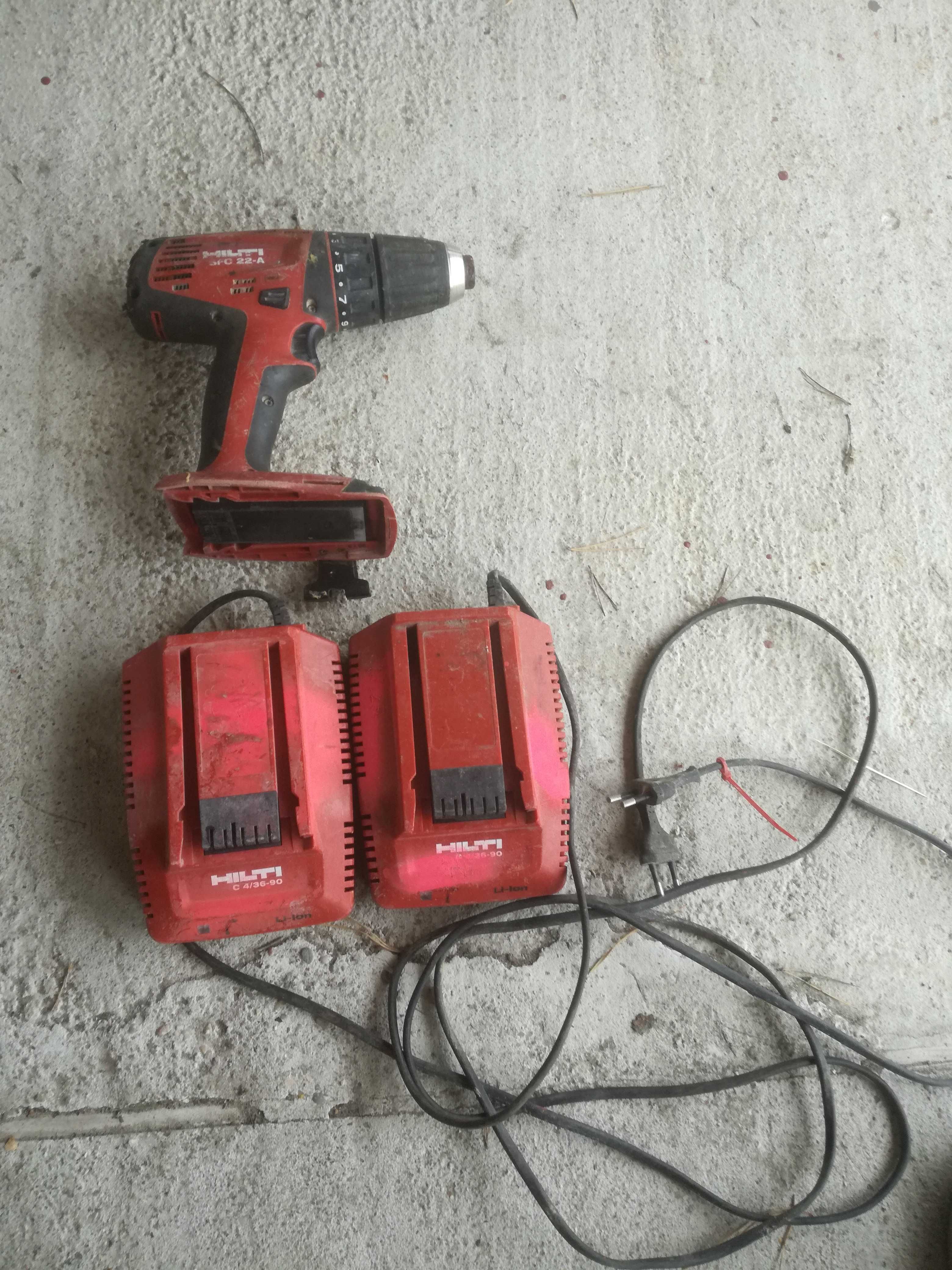 Zestaw HILTI  2 ładowarki  C 4/36-90 + wkrętarka SFC 22A