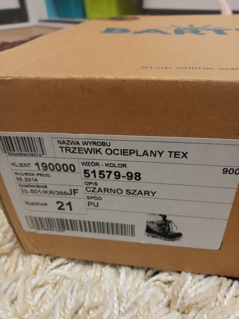 Buty skórzane ocieplane kozaki trzewiki zimowe bartek r 21