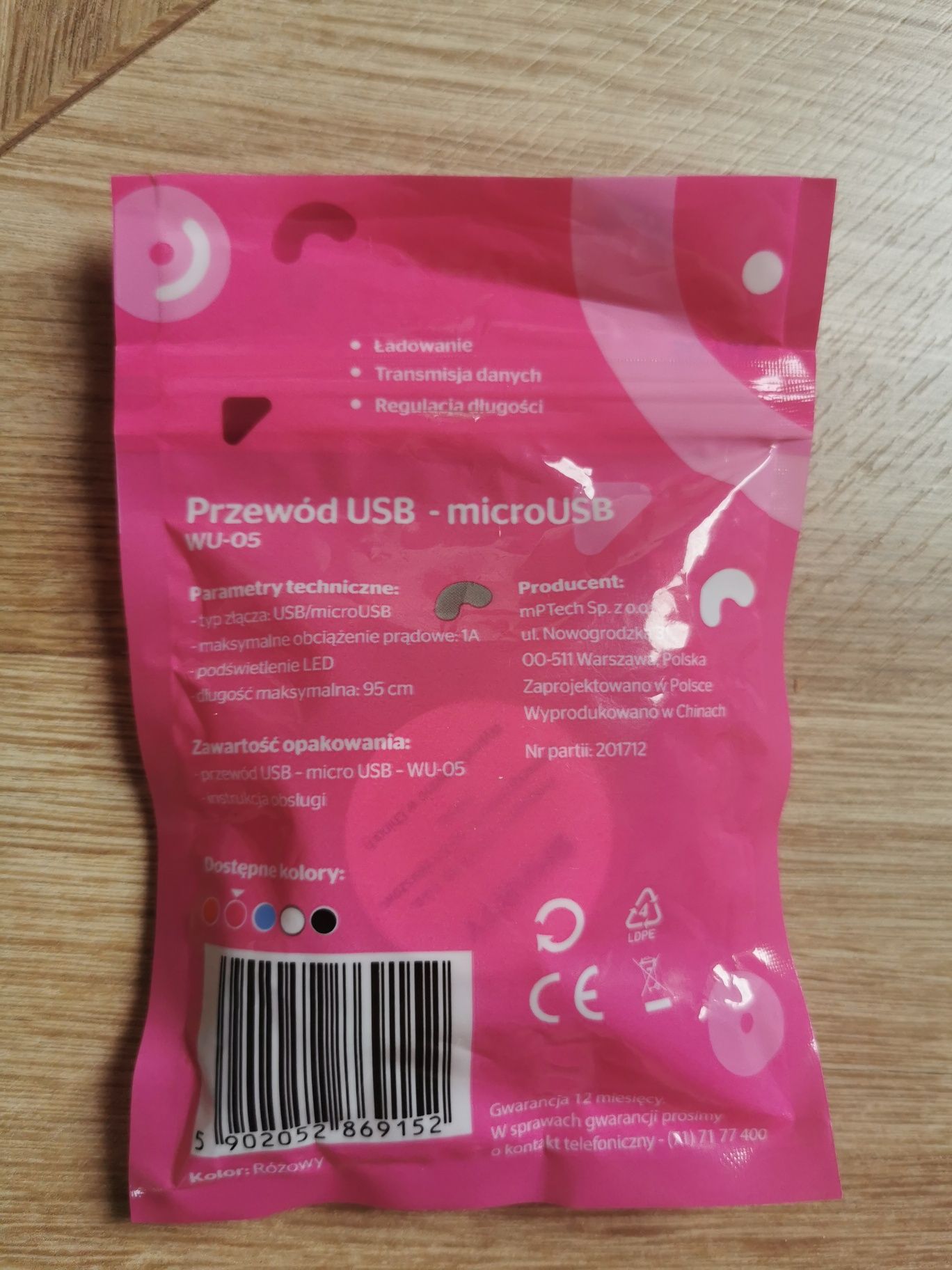Przewód USB - micro USB