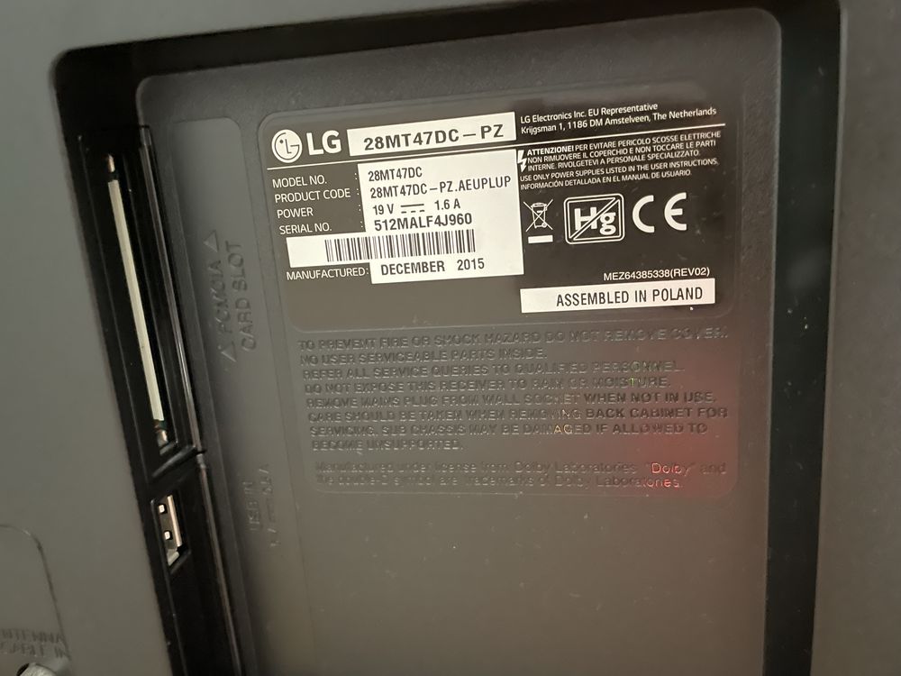 Televisor LG 28MT47DC-PZ