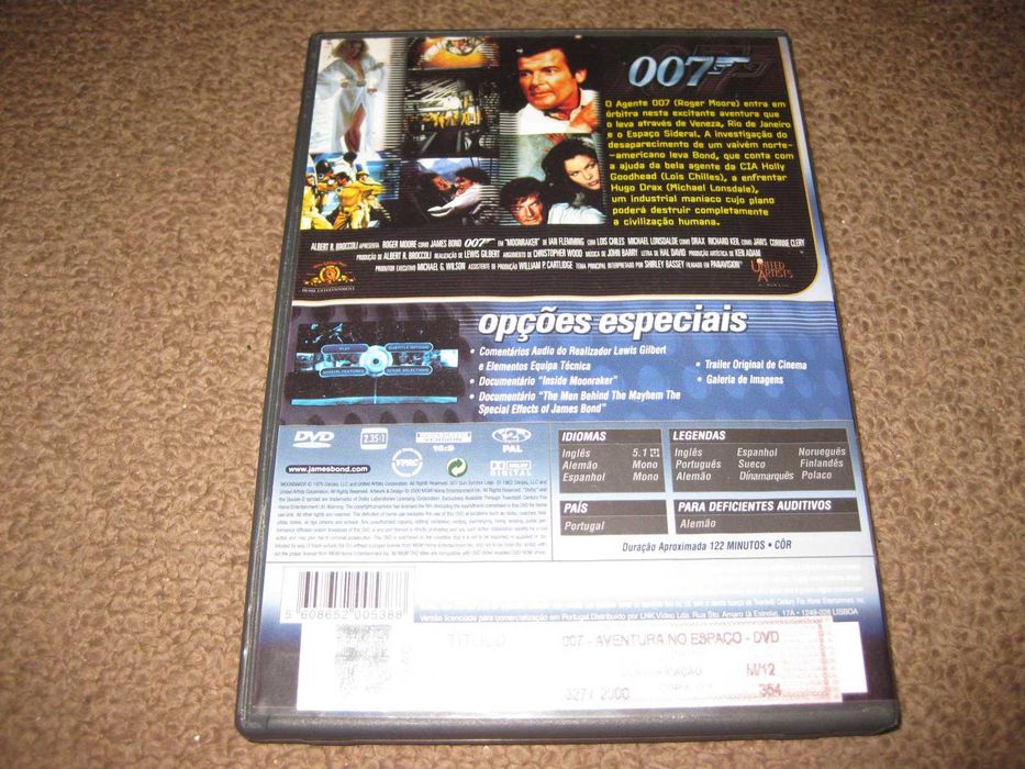 DVD "007 - Aventura no Espaço" com Roger Moore