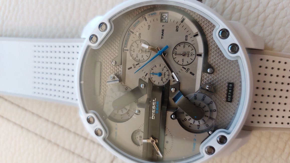 Oryginalny zegarek DIESEL BIG DADDY 2 DZ7419 biały XXL ogromny  TANIO