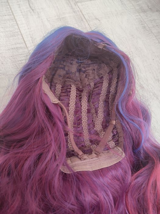 Peruka ombre gęsta piękna wysoka jakość WIG cosplay niebieska fioletow
