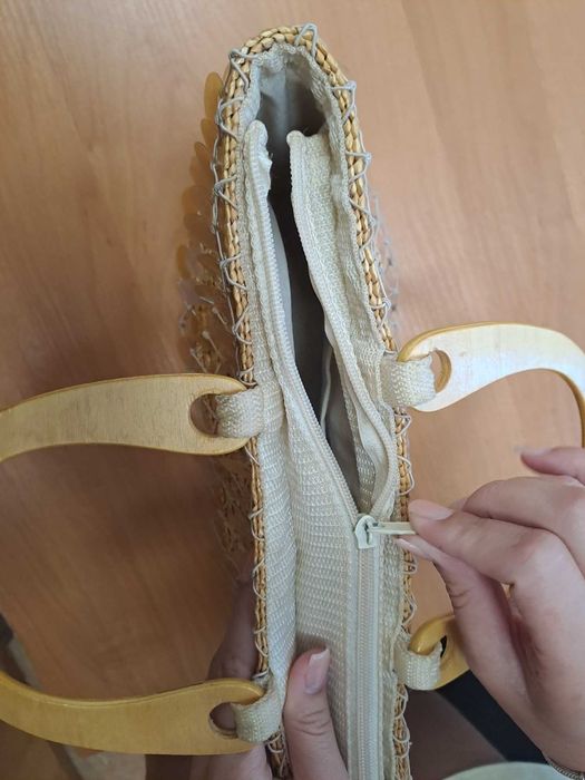 Сумка плетена з паєтками