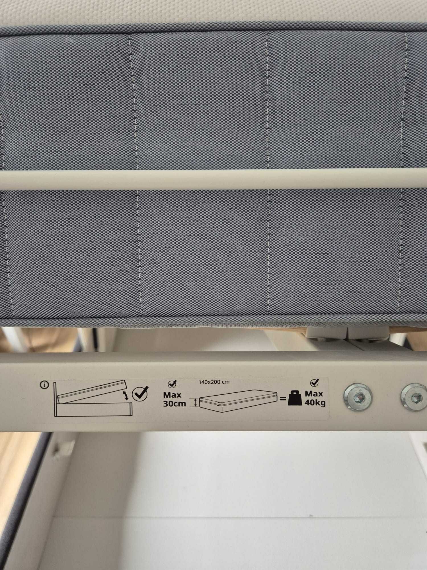 Ikea Bjorbekk Łóżko z pojemnikiem  + materac VESTERÖY - stan jak nowe!