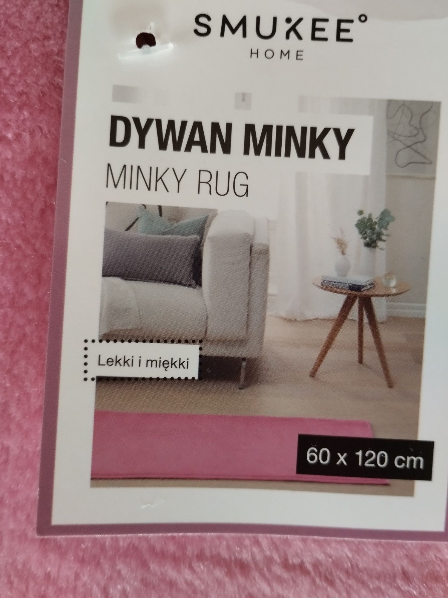 Dywan Minky Różowy 120x60