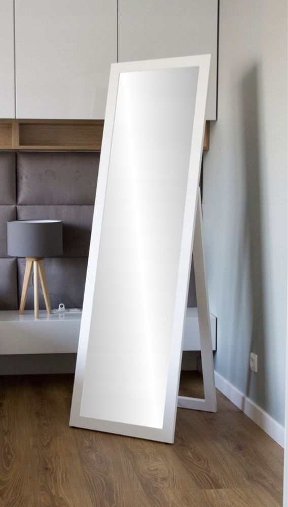 Białe lustro Profilmat stojące prostokąt 180x70