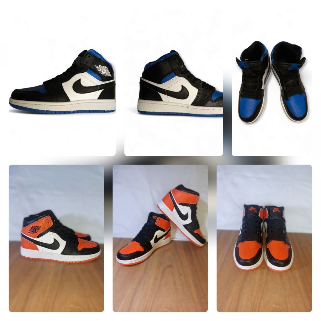 Кеди Nike Air Jordan. Кольори в наявності: помаранчевий, синій, сірий