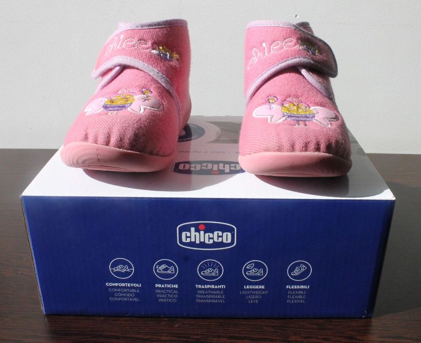 Pantufas / chinelos rosa tipo bota tamanho 27 da Flex Zone da Chicco