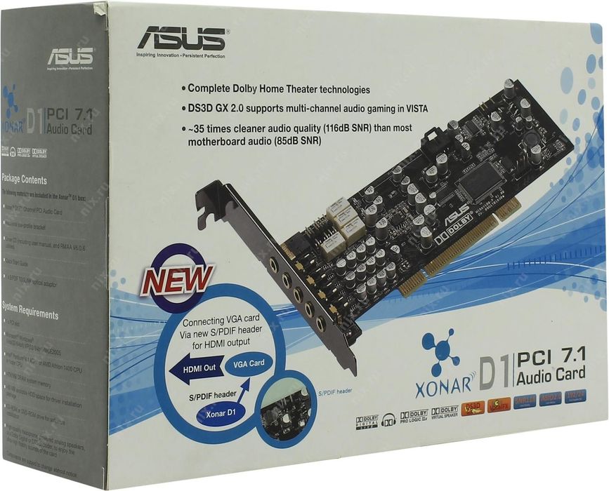 Звуковая карта  asus xonar  d1