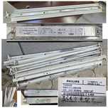Lampy oprawy PHILIPS TMS022 po demontażu ze świetlówkami 58W/840 OSRAM