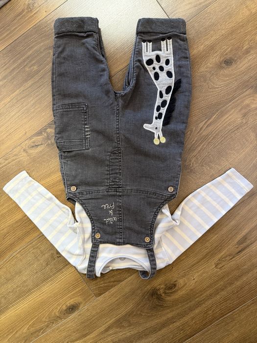 Джинсовий комбінезон next, набір некст, джинси і боді