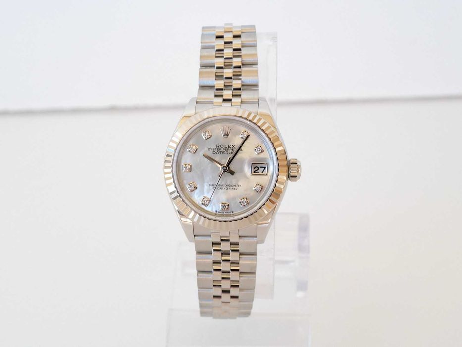 Rolex Lady-Datejust 28mm Jubilee Steel 18K White Gold MOP Diamond Dial