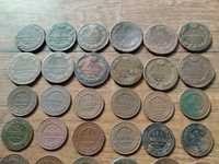 Медные царские монеты копейка, 2 копейки, полушка