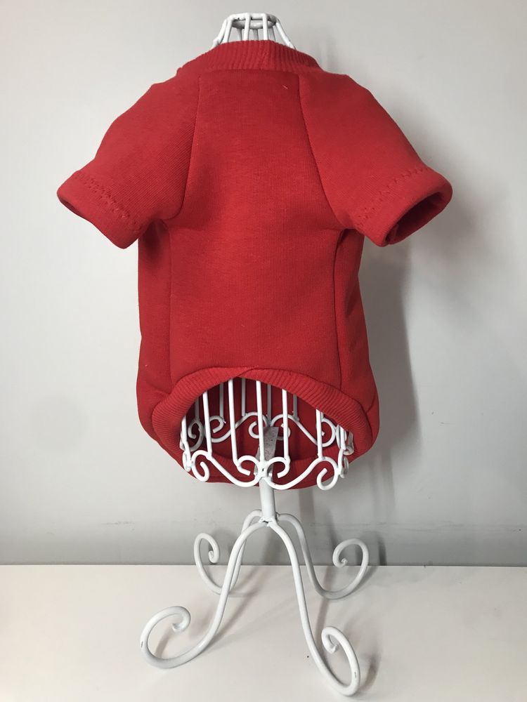 Cieple ubranko bluza czerwona dla psa typu york S