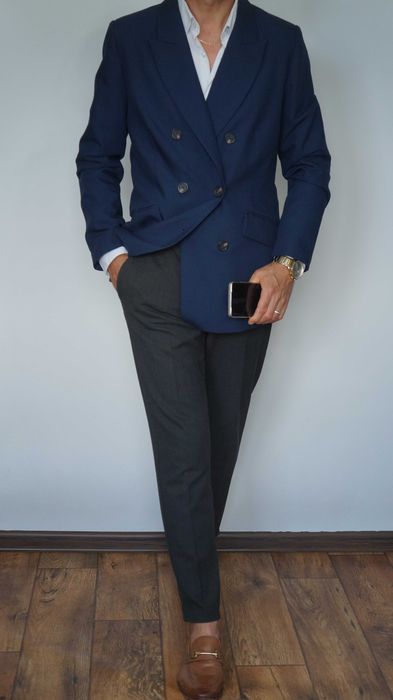 Marynarka Dwurzędowa Hechter Rozmiar 42 Kolor Granatowy