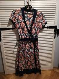 Kolorowa sukienka bawełniana Ethel Austin rozmiar 16