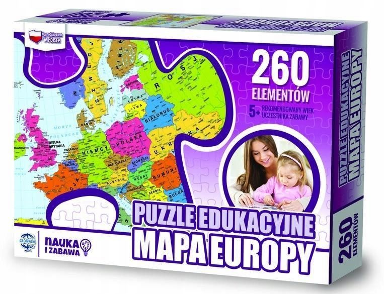 Puzzle 260 Edukacyjne Mapa Europy, Zachem