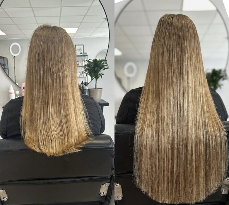 Przedłużanie zageszczanie włosow na keratyne
