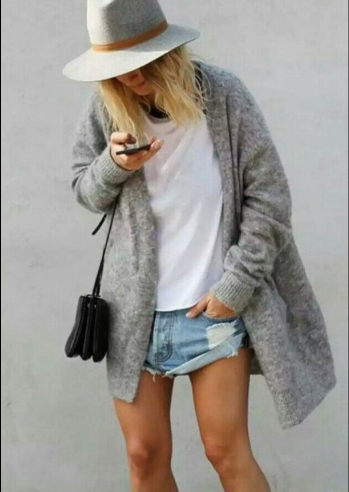 H&M mohair blend szary wełniany kardigan XS-S