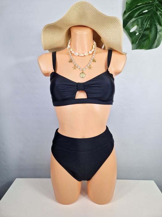 Strój kostium kąpielowy dwuczęściowy cupshe XS 34 nowy czarny