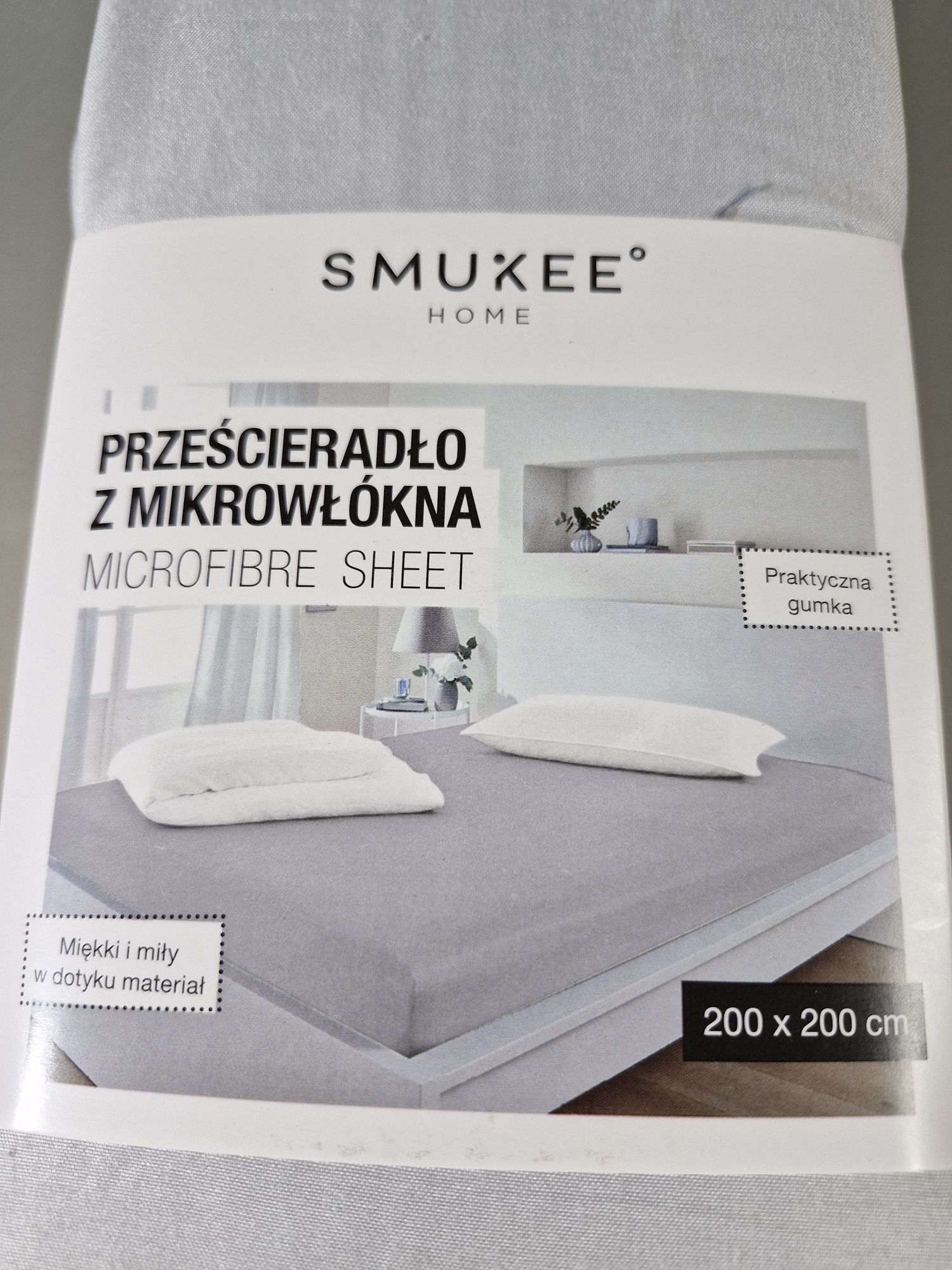 Prześcieradło Szare z Gumką z Mikrowłókna 200x200