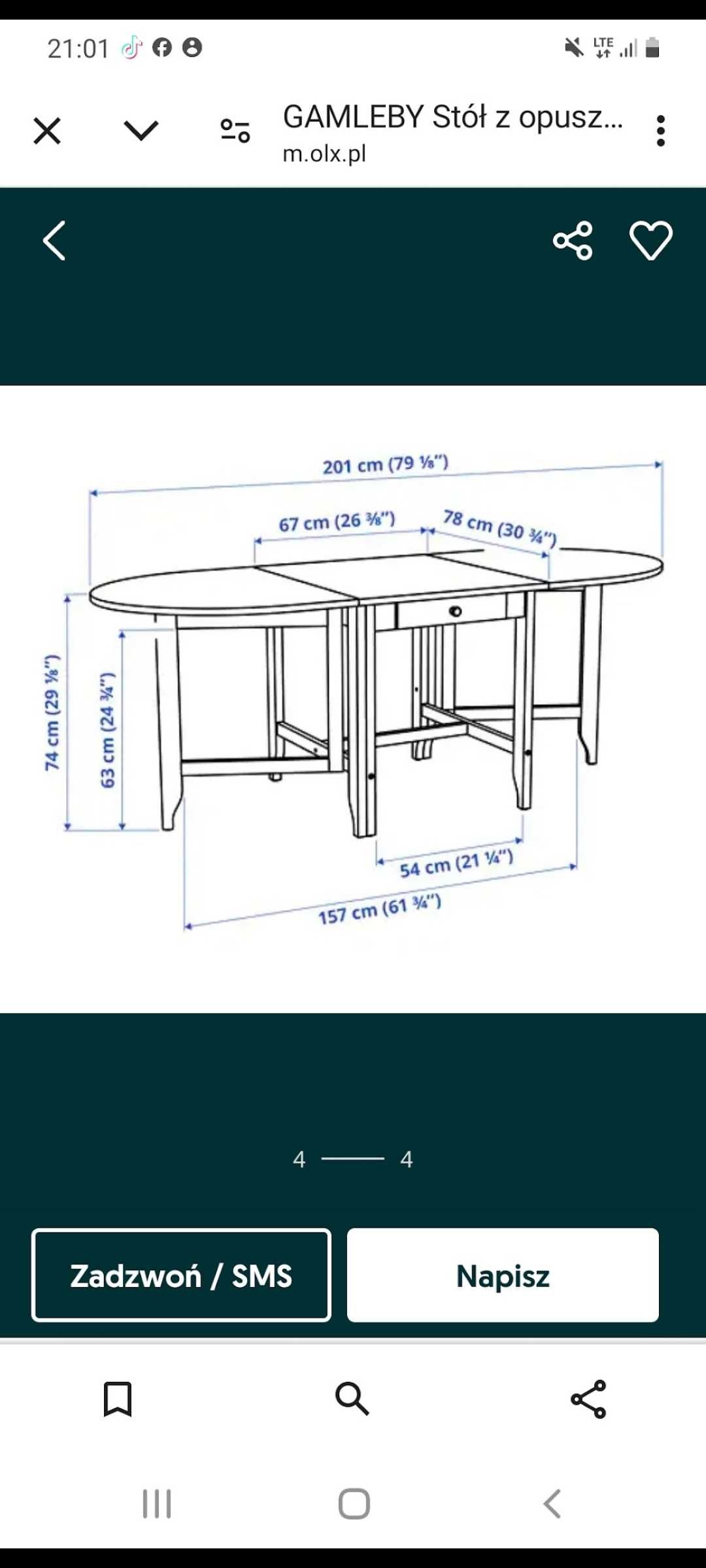 Gamleby Ikea stół rozkładany