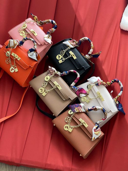 Женская сумка Hermes Kelly с платком мини через плече Гермес