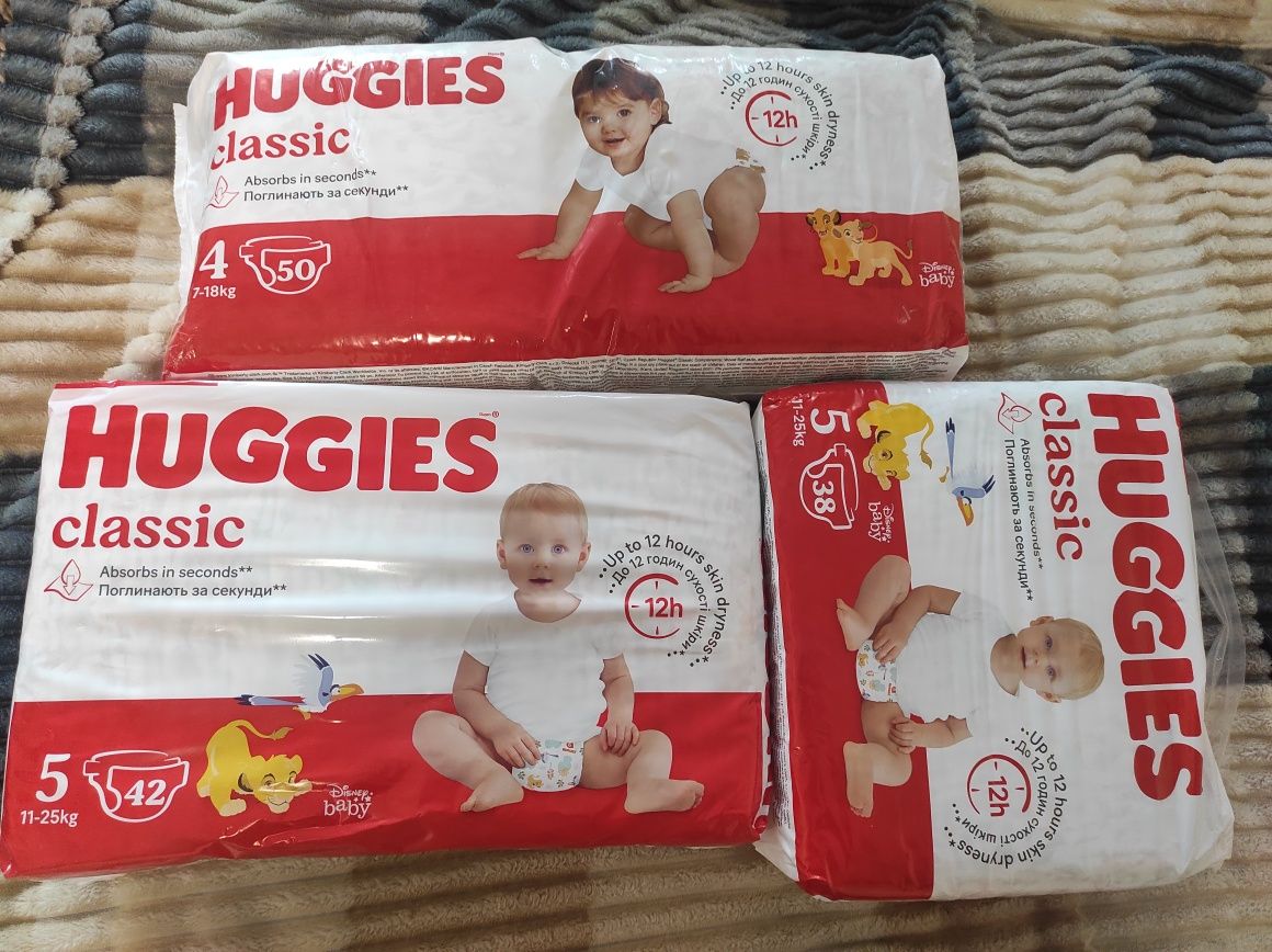 Huggies Classic 3(58);4(50);5(38;42)Підгузки Памперси