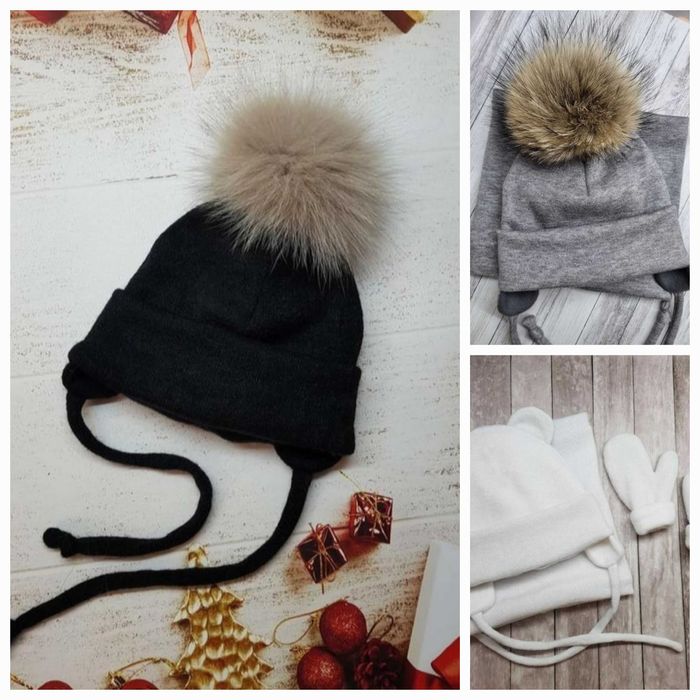 Набор зима шапочка шарф рукавички 0-6 років