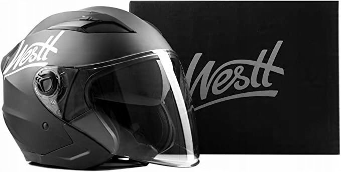 Westt jet kask MOTOCYKLOWY CZARNY matowy ROZ. M/L W-001