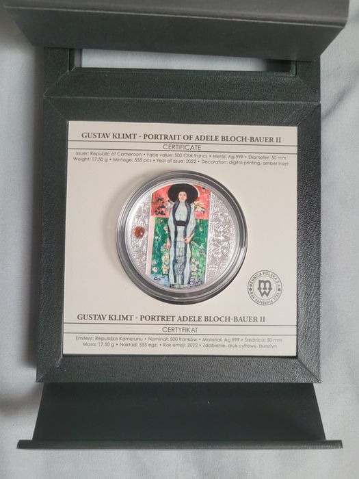 Moneta  500 franków CFA Gustav Klimt"Adele Bloch-Bauer"