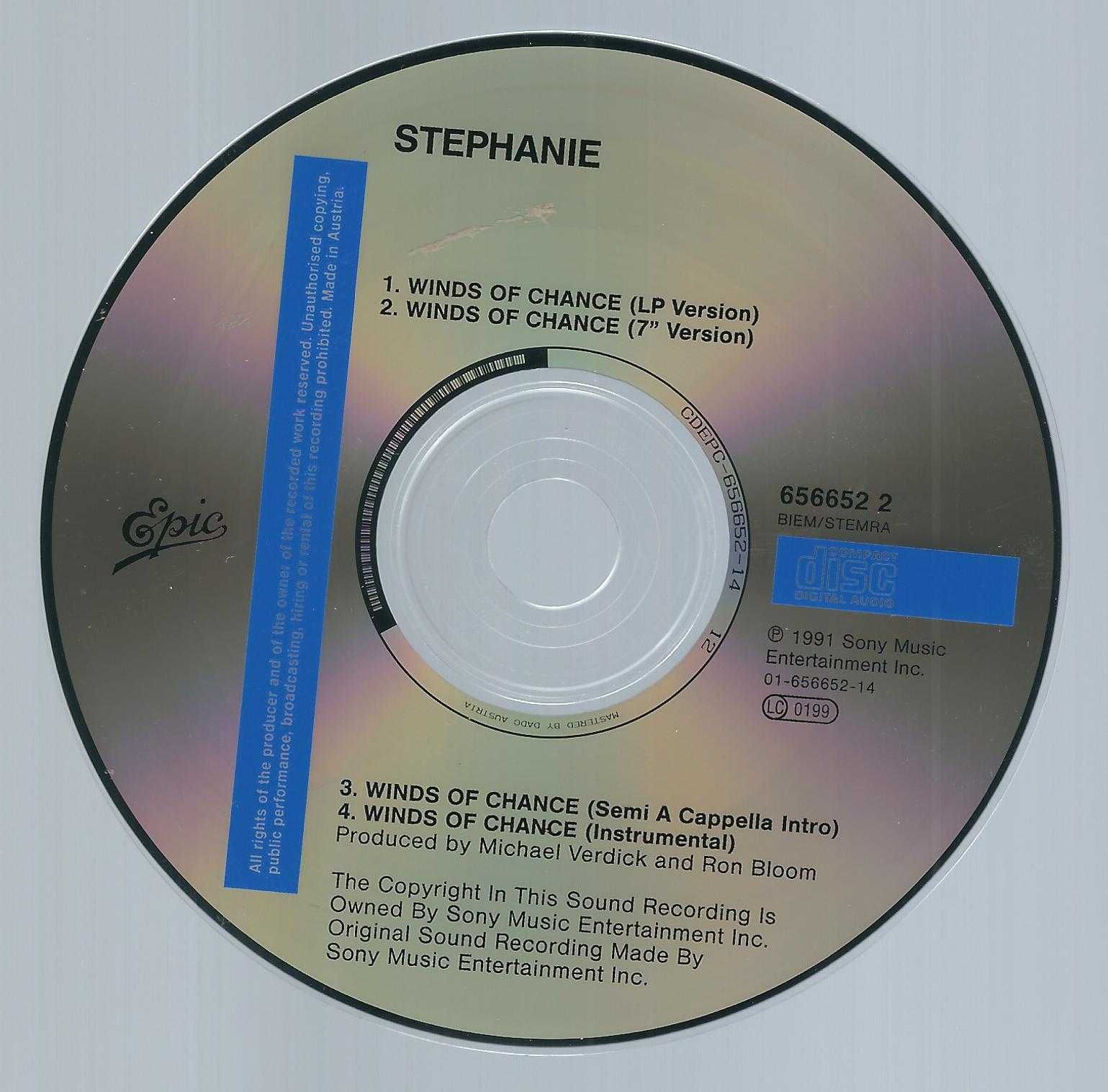Maxi CD Stephanie - Winds Of Chance (1991) (Epic)